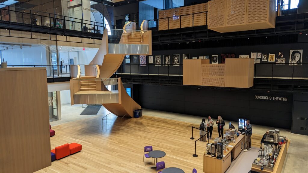 Interior lobby Holy Cross Prior Performing Arts Center
