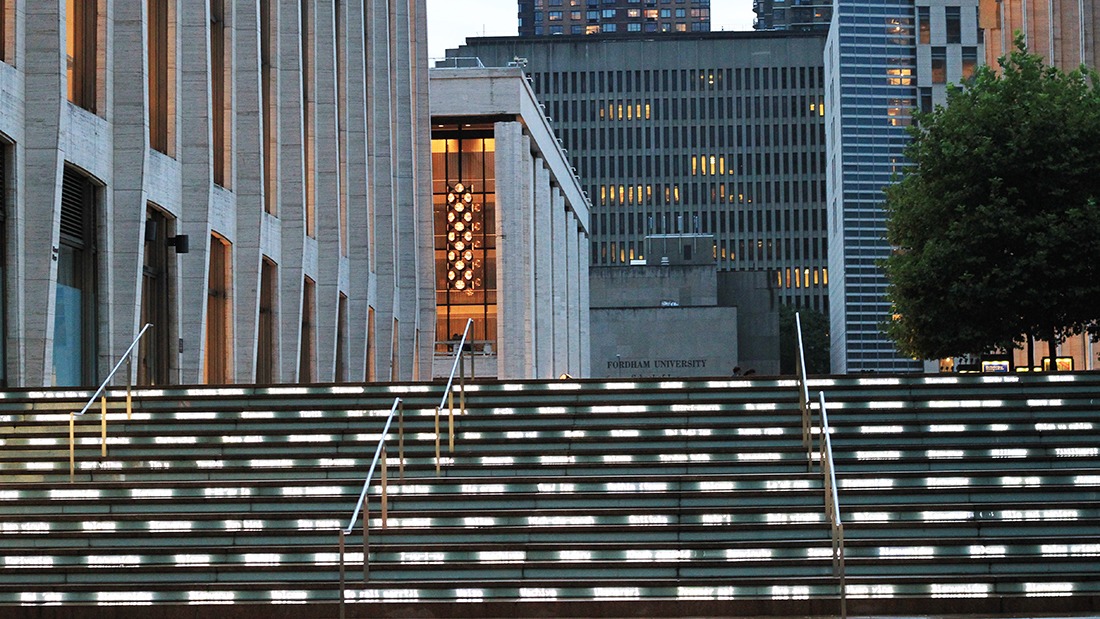 LED marquee on stair risers